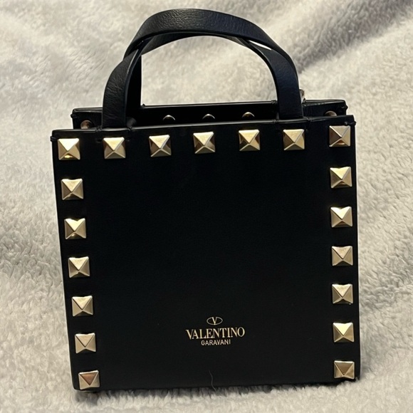 Valentino Garavani Professionally Authenticated Rockstud Black Mini Bag - Picture 10 of 16
